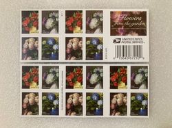 BOOKLET of 20 USPS Flowers From the Garden 2017 Self-Adhesive Forever Stamps
