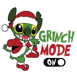 Stitch Grinch Mode On SVG, Stitch Santa SVG, Christmas SVG, Grinch SVG