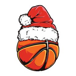 Christmas Basketball Ball Santa Hat Funny Sport Xmas Svg, Basketball Svg, Christmas, Christmas Svg, Christmas Svg Files