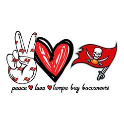 Peace Love Buccaneers Svg, Sport Svg, Football Svg, Football Teams Svg, NFL Svg, Tampa Bay Svg, Buccaneers Football Team