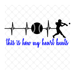 Baseball Heartbeat Svg, Sport Svg, Baseball Svg, B