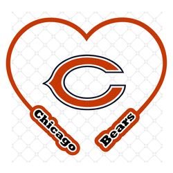 Bears Heart Svg, Sport Svg, Chicago Bears Svg, B