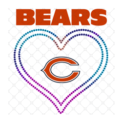 Chicago Bears Heart Svg, Sport Svg, Chicago Bear