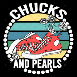 Chucks and Pearls 2021 Vintage Svg, Trending Svg