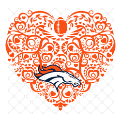Denver Broncos Football Heart Svg, Sport Svg, De
