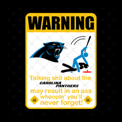 Funny Warning Carolina Panthers Svg, Sport Svg,