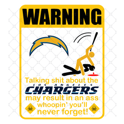 Funny Warning Los Angeles Chargers Svg, Sport Sv