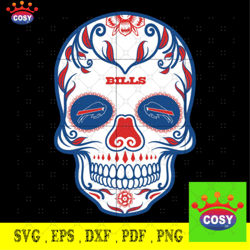 Bills Skull Flowers Logo Svg, Buffalo Bills, Bills