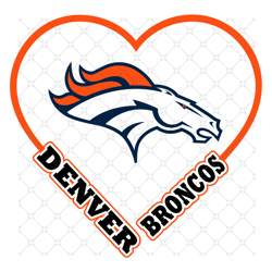 Broncos Heart Svg, Sport Svg, Denver Broncos Svg
