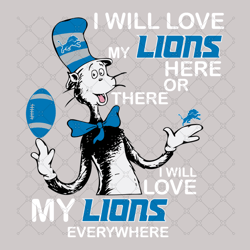 Dr Seuss Detroit Lions Svg, Sport Svg, Football
