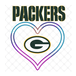 Green Bay Packers Heart Svg, Sport Svg, Green Ba