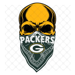 Green Bay Packers Skull Svg, Sport Svg, Green Ba