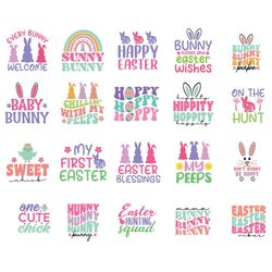 Easter SVG Bundle, Easter SVG, Happy Easter SVG, Easter Bunny svg, Retro Easter Designs svg