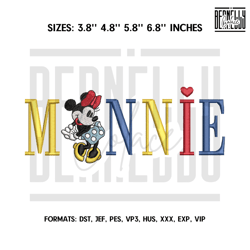 Minnie Embroidery Design File, Mickey and Minnie E97