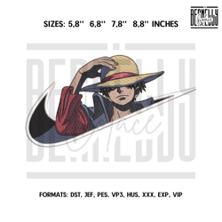 Monkey D Luffy Embroidery Design FileAnime Embroidery125