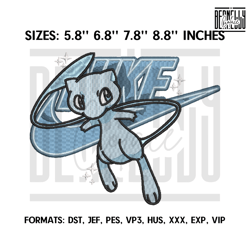 Nike Mew Embroidery Design File, Pokemon Anime Embroid247