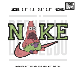 Nike Patrick Embroidery design file pes Spunch bob emb253