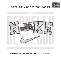 Nike Tom Embroidery Design File Tom and Jerry Anime Em284