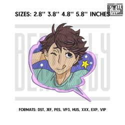 Oikawa Embroidery design file pes Haikyuu Anime Machin310