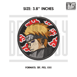Pain Embroidery Design File, Naruto Anime Embroidery D324