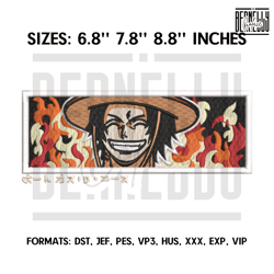 Portgas D Ace Embroidery Design File One Piece Anime E340