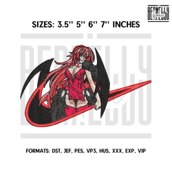 Rias Gremory Embroidery Design File, High School DxD A358