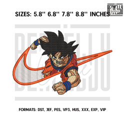 Son Goku Embroidery Design File, Dragon Ball Anime Emb445