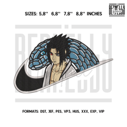 Uchiha Sasuke Embroidery Design File Naruto Anime Emb534