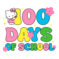 Happy 100 Days Of School Cute Kitty Svg Digital File