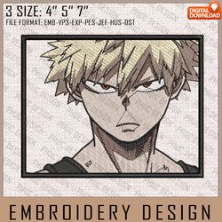 Bakugo Embroidery Files, My Hero Academia, Anime Inspired Embroidery Design, Machine Embroidery Desi21
