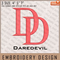 Daredevil Embroidery Files, Marvel Comics, Movie Inspired Embroidery Design, Machine Embroidery Desi51