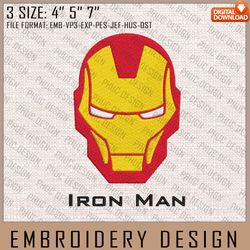 Iron Man Embroidery Files, Marvel Comics, Movie Inspired Embroidery Design, Machine Embroidery Desig117