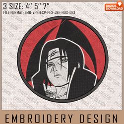 Itachi Embroidery Files, Naruto, Anime Inspired Embroidery Design, Machine Embroidery Design 1118