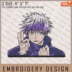 Satoru Gojo Embroidery Files, Jujutsu Kaisen, Anime Inspired Embroidery Design, Machine Embroidery D289