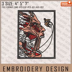 Titan Embroidery Files, Attack on Titan, Anime Inspired Embroidery Design, Machine Embroidery Design341