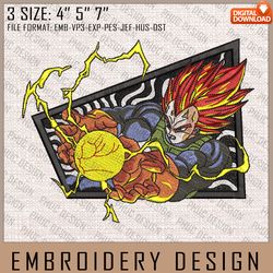 Vegeta Embroidery Files, Embroidery, Dragon Ball, Anime Inspired Embroidery Design, Machine Embroide355