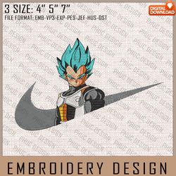 Vegeta Nike Embroidery Files, Nike Embroidery, Dragon Ball, Anime Inspired Embroidery Design, Machin356
