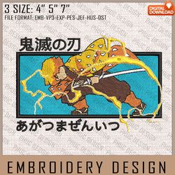 Zenitsu Embroidery Files, Demon Slayer, Anime Inspired Embroidery Design, Machine Embroidery Design 365