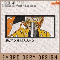 Zenitsu Embroidery Files, Demon Slayer, Anime Inspired Embroidery Design, Machine Embroidery Design 366