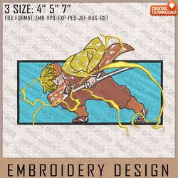 Zenitsu Embroidery Files, Demon Slayer, Anime Inspired Embroidery Design, Machine Embroidery Design368