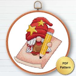 Christmas Gnome Cross Stitch Pattern, Easy Cute Gnome Ornaments Embroidery, Counted Cross Stitch Chart. 9 of 9