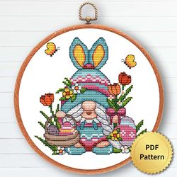 Easter Gnome Cross Stitch Pattern, Easy For Beginners, Easter Ornament Embroidery. 3 of 6