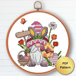 Easter Gnome Cross Stitch Pattern, Easy For Beginners, Easter Ornament Embroidery. 6 of 6