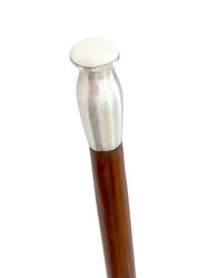 STERLING Silver WALKING CANE with magnesite stone handle & Wood stick High cm 90 Original Antique cane from 1930s Gentle