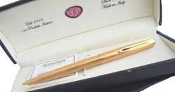 AURORA 98 MILLERIGHE ball pen laminated in gold 22K in it's gift box booklet Made in Italy Original