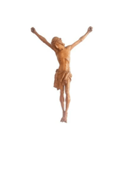 CRUCIFIX in hand carved wood corpus of Christ Made in Italy Val di Fiemme 1900s