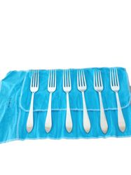TIFFANY & CO FANEUIL 6 dinner forks set in sterling silver 925 Long cm 19.5 inches 7.5" silverware