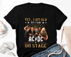 I Saw ACDC On Stage Vintage T-Shirt, Rock Band Acdc Tour Shirt, Signature ACDC 50 Years Shirt Fan Gifts