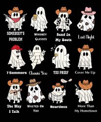Morgan Wallen Cute Cowboy Ghost Boo Track List SVG PNG Digital Download
