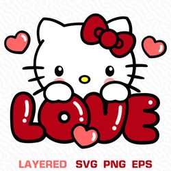 Express Your Affection with Hello Kitty Love SVG - Charming